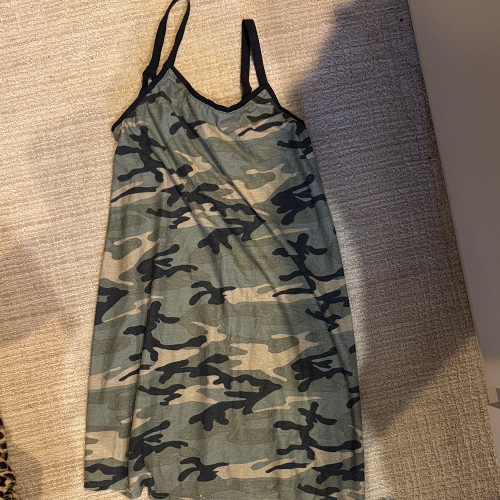 Camo Print Slip Dress